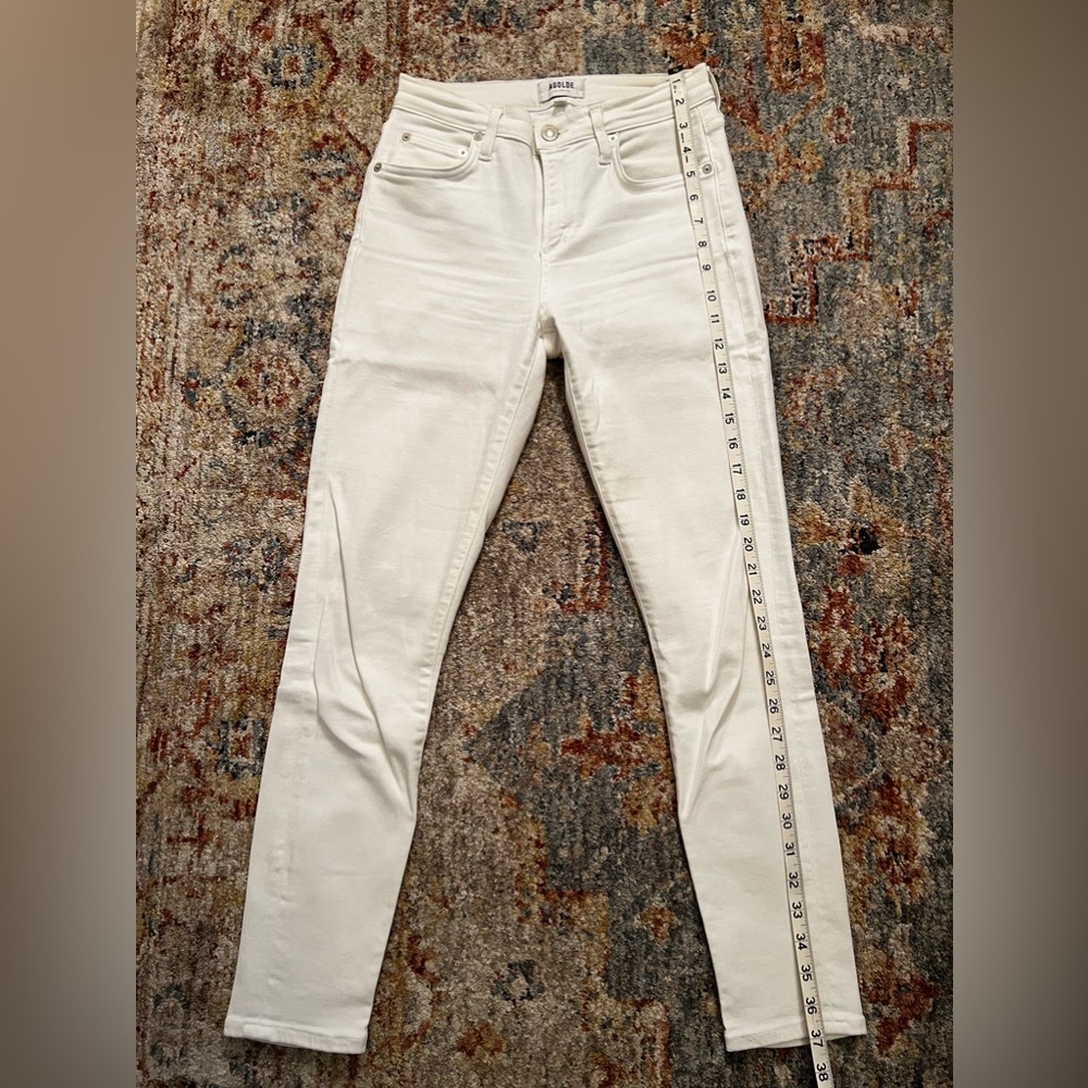 AGOLDE Sophie Mid-Rise Skinny Ankle Jeans Sz 26 White